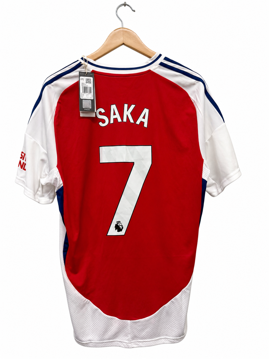 Arsenal 2024/25 thuisshirt maat L met Saka #7, achterkant