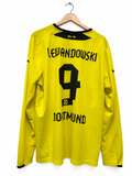 Borussia Dortmund 2013/14 thuisshirt met lange mouwen maat XL met Lewandowski #9, achterkant