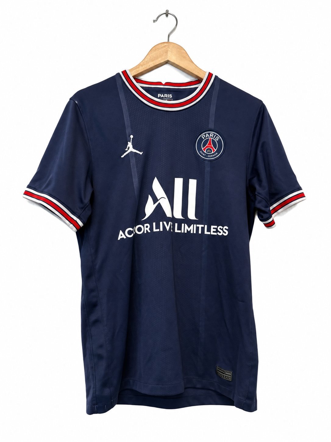 PSG 2021/22 thuisshirt maat S met Sergio Ramos #4, voorkant